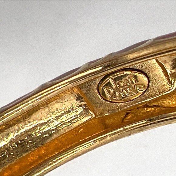 Joan Rivers Hinged Bangle Bracelet Lavender Pink Enamel Mosaic Size 7.5 Inches - Picture 4 of 5